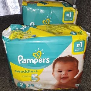 (2 Pack) PAMPERS SWADDLERS SIZE 2